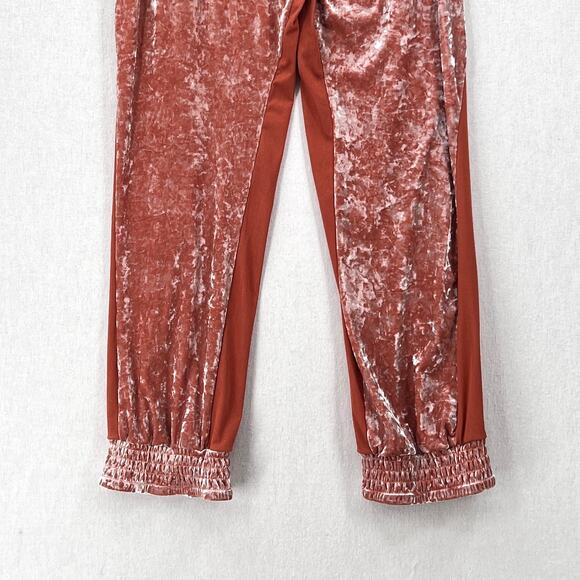 FREE PEOPLE HAH HOT AS HELL 1 Track Mind Pants Women Small Crushed Velvet Jogger - Picture 9 of 16